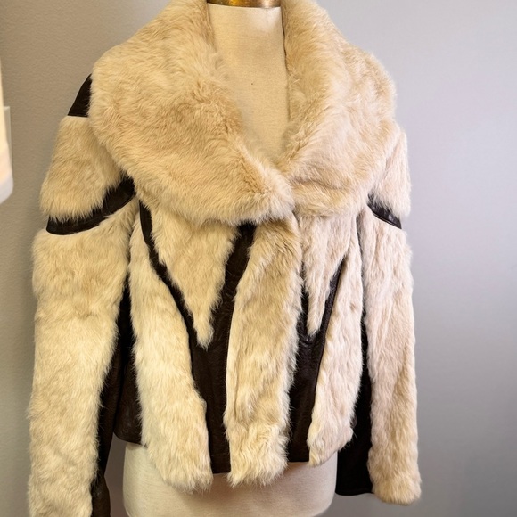 HAUTE HIPPIE Rabbit Fur, Lambskin, Silk Jacket - Picture 9 of 9
